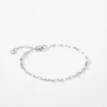Sequins Stackable Bracelet Women Genuine 925 Sterling Silver