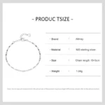 Sequins Stackable Bracelet Women Genuine 925 Sterling Silver