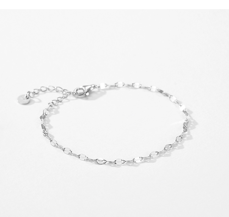 Sequins Stackable Bracelet Women Genuine 925 Sterling Silver