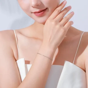 Stackable Geometric Fashion Chain Bracelet 925 Sterling Silver