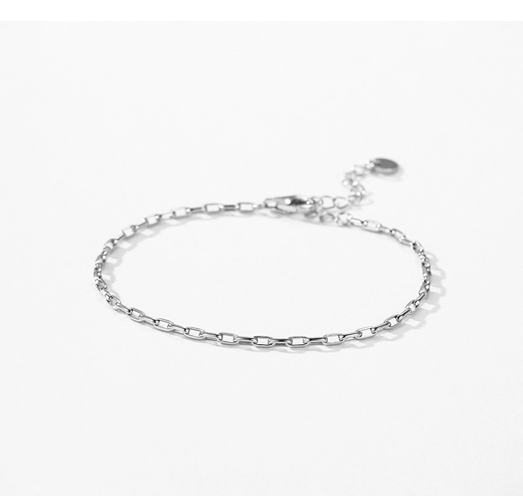 Stackable Geometric Fashion Chain Bracelet 925 Sterling Silver