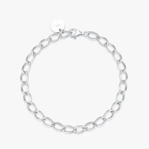 Classic Basic Chain Strip Bracelet 925 Sterling Silver