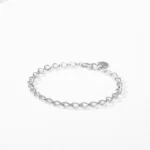 Classic Basic Chain Strip Bracelet 925 Sterling Silver