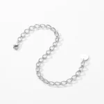 Classic Basic Chain Strip Bracelet 925 Sterling Silver
