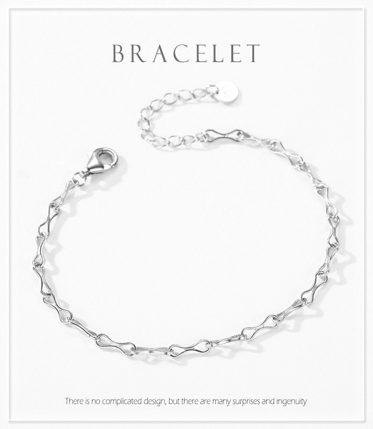 Fashion Design Romantic Infinite Symbol Bracelet 925 Sterling Silver