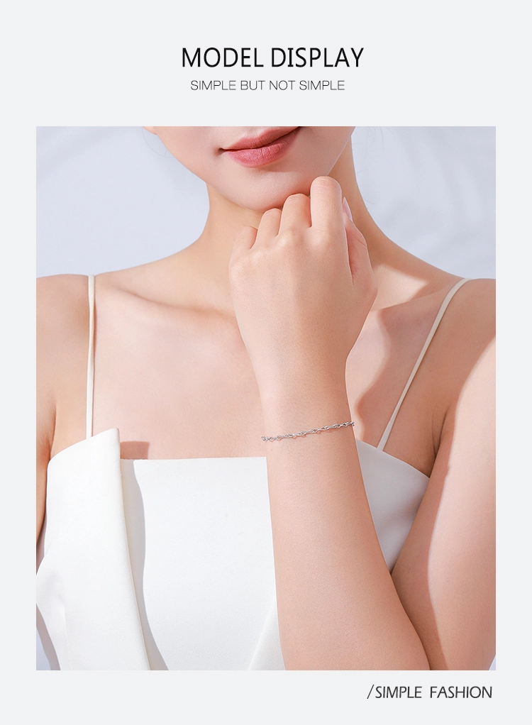 Fashion Design Romantic Infinite Symbol Bracelet 925 Sterling Silver