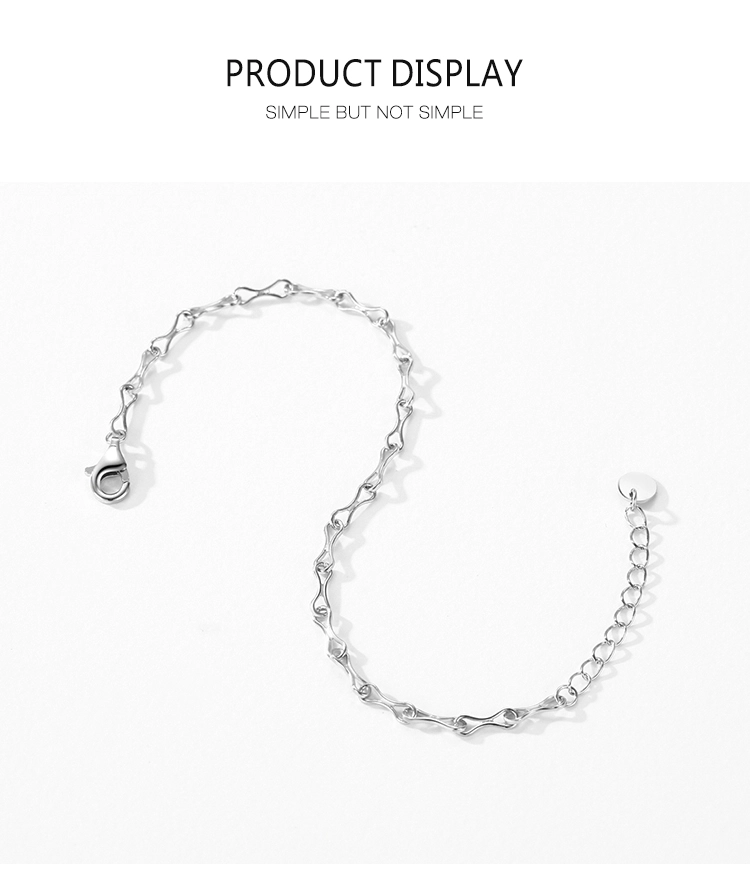 Fashion Design Romantic Infinite Symbol Bracelet 925 Sterling Silver
