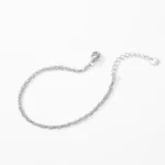 Line Chain Bilayer Bracelets Real 925 Sterling Silver