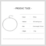 Line Chain Bilayer Bracelets Real 925 Sterling Silver