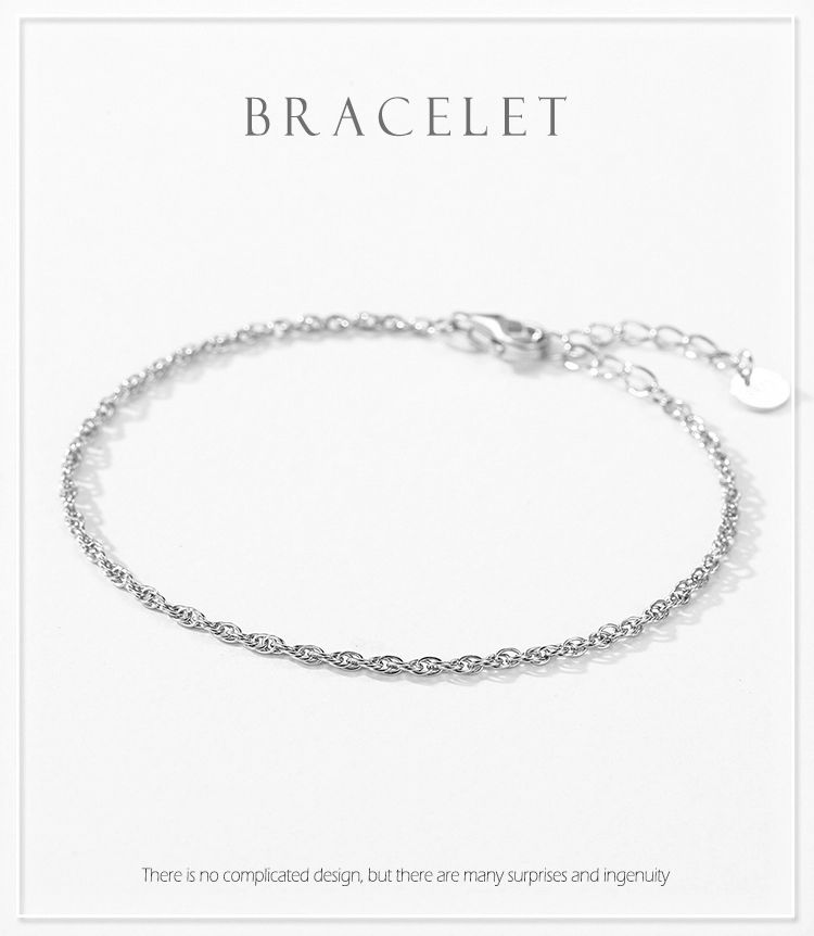Chain Stackable Bracelet 925 Sterling Silver