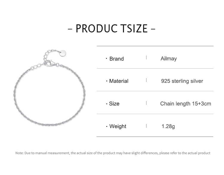 Chain Stackable Bracelet 925 Sterling Silver