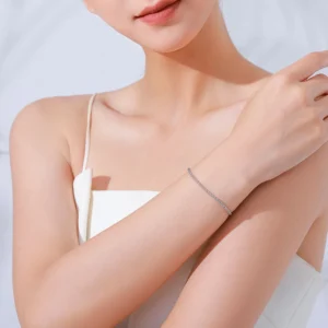 Chain Stackable Geometric Bracelet 100% 925 Sterling Silver