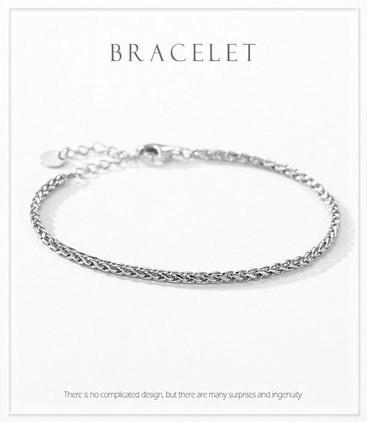 Chain Stackable Geometric Bracelet 100% 925 Sterling Silver