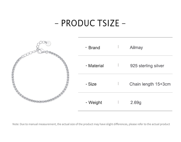 Chain Stackable Geometric Bracelet 100% 925 Sterling Silver
