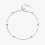 Beads Line Chain Bracelets Adjustable 925 Sterling Silver