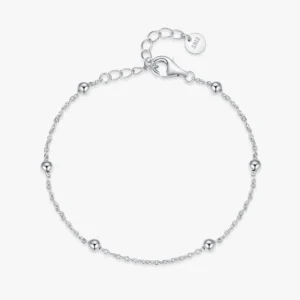 Beads Line Chain Bracelets Adjustable 925 Sterling Silver