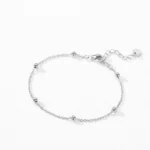 Beads Line Chain Bracelets Adjustable 925 Sterling Silver