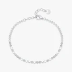 Luxury Round Zirconia Adjustable Chain Bracelet 925 Sterling Silver
