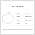 Luxury Round Zirconia Adjustable Chain Bracelet 925 Sterling Silver