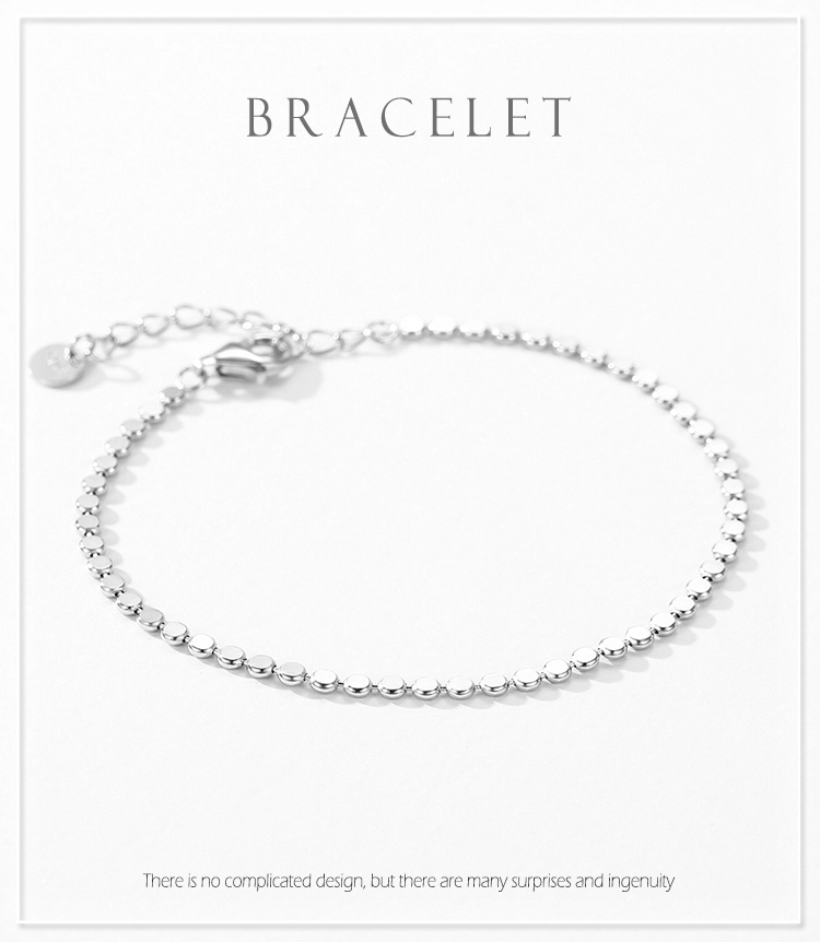 Luxury Round Zirconia Adjustable Chain Bracelet 925 Sterling Silver