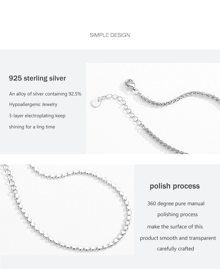 Luxury Round Zirconia Adjustable Chain Bracelet 925 Sterling Silver