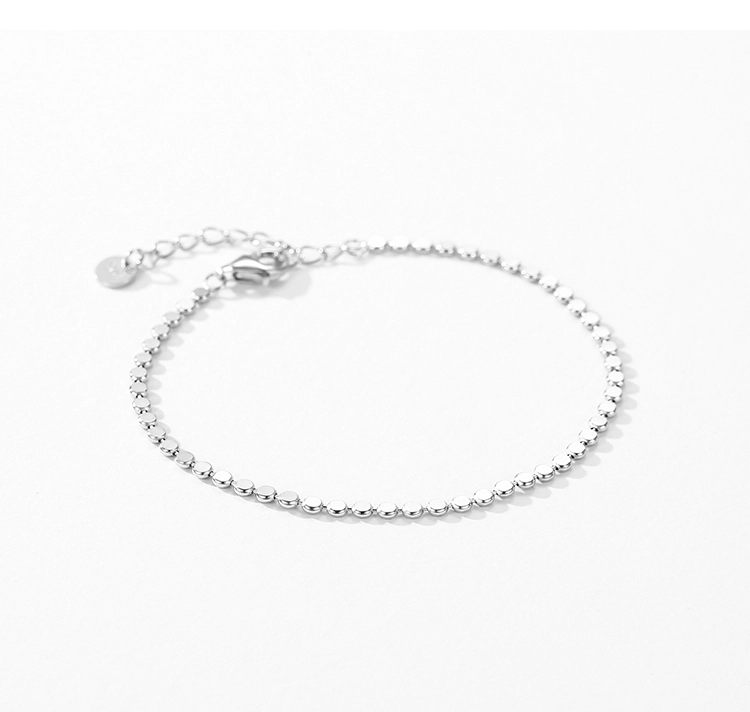Luxury Round Zirconia Adjustable Chain Bracelet 925 Sterling Silver