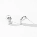 Curved Hoop Hip Hop Earrings 925 Sterling Silver