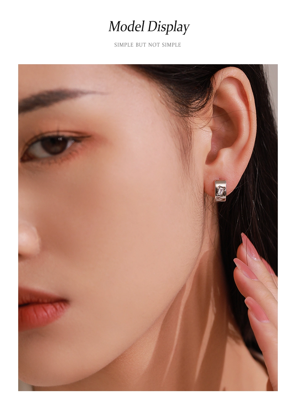 Curved Hoop Hip Hop Earrings 925 Sterling Silver
