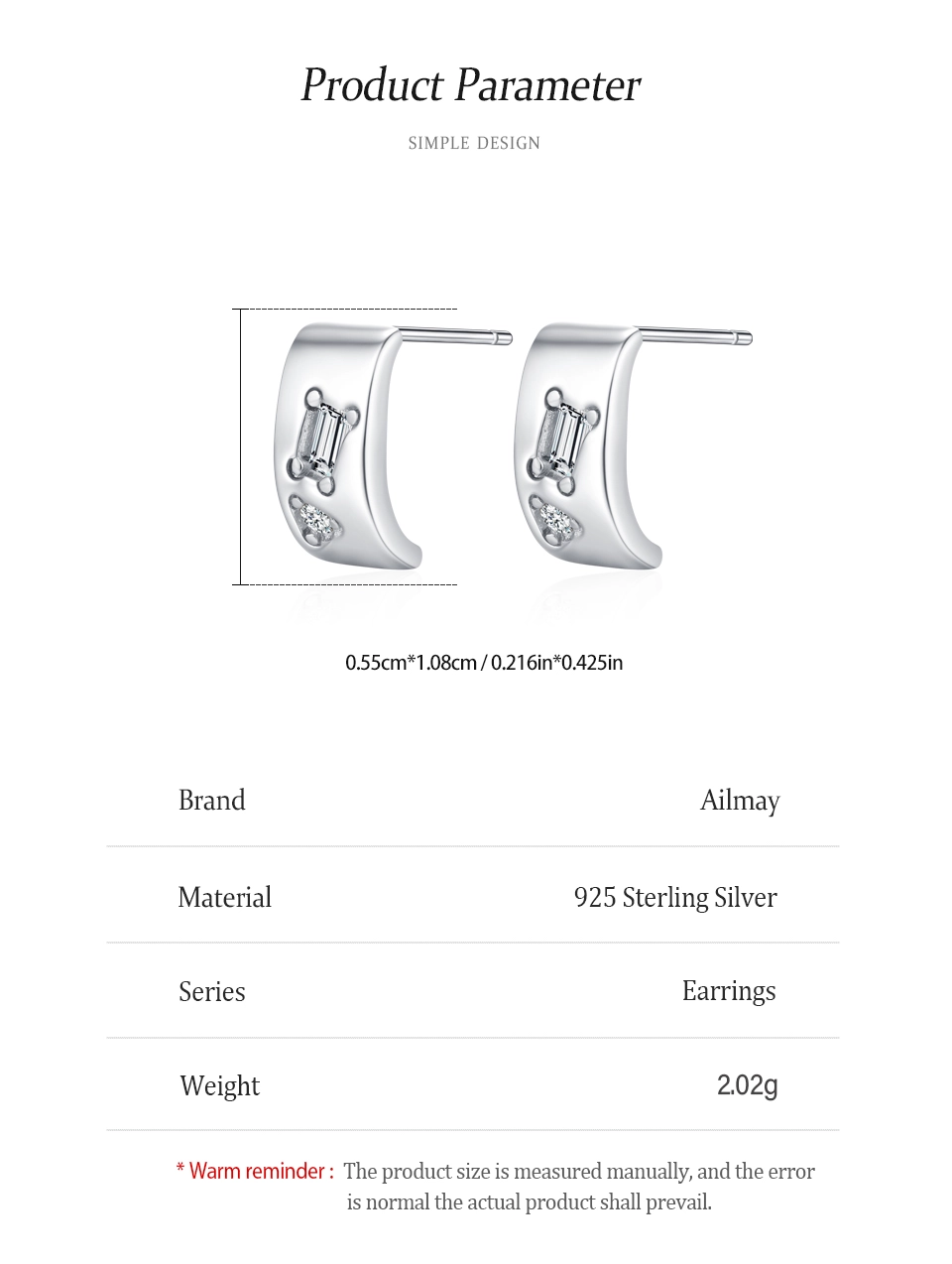 Curved Hoop Hip Hop Earrings 925 Sterling Silver