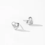 Romantic Heart Stud Earrings Zircon 925 Sterling Silver