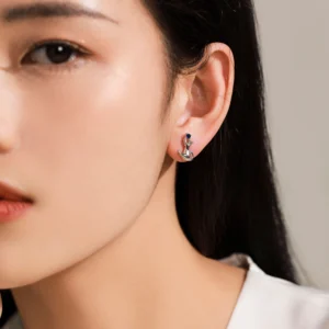 Cat Designed Stud Earrings Cute Pet Sterling Silver