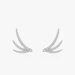 Wing Design CZ Stud Earrings 925 Sterling Silver