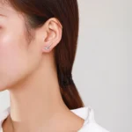 Wing Design CZ Stud Earrings 925 Sterling Silver