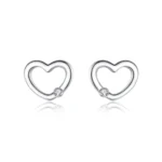 Heart Romantic Stud Earrings 925 Sterling Silver
