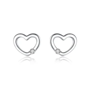 Heart Romantic Stud Earrings 925 Sterling Silver
