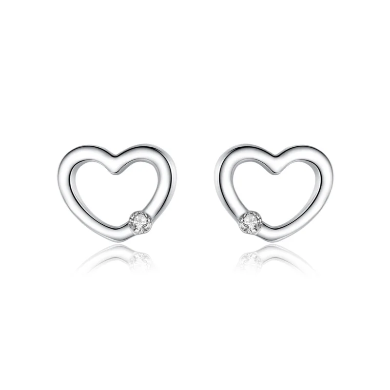 Heart Romantic Stud Earrings 925 Sterling Silver