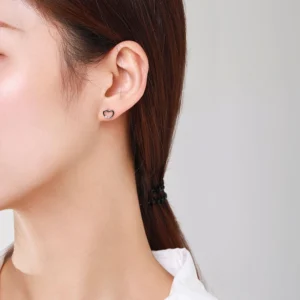 Heart Romantic Stud Earrings 925 Sterling Silver