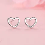 Heart Romantic Stud Earrings 925 Sterling Silver