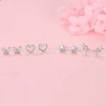 Heart Romantic Stud Earrings 925 Sterling Silver