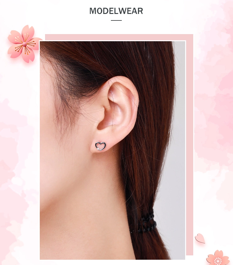 Heart Romantic Stud Earrings 925 Sterling Silver