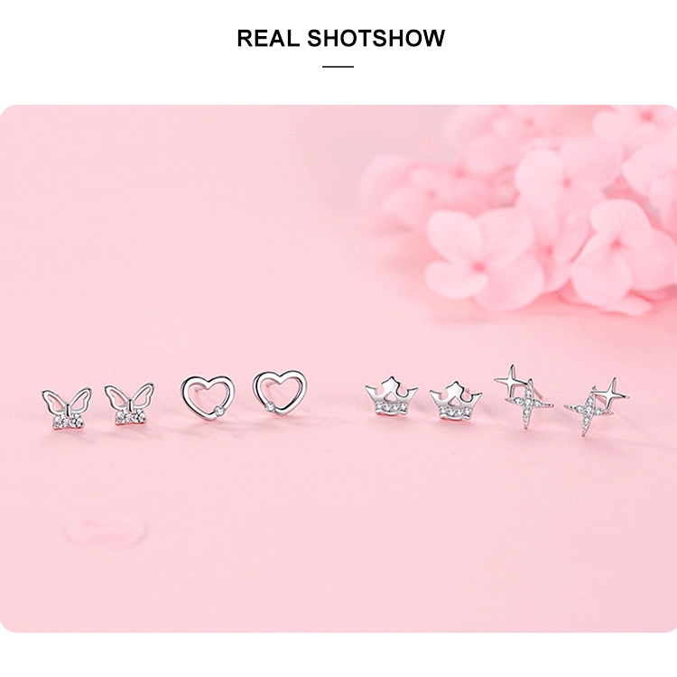 Heart Romantic Stud Earrings 925 Sterling Silver