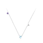 Vintage Round Moonstone Zircon Necklace 925 Sterling Silver