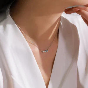 Round Moonstone Pendant Necklace Exquisite 925 Sterling Silver