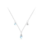 Drop Moonstone Round Zircon Necklace 925 Sterling Silver