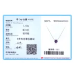 Purple Round Zircon Pendant Necklace 925 Sterling Silver