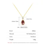 Rhodolite Water Droplet Necklace Classic Gold Plated