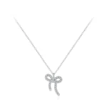 Twisted Bowknot Pendant Necklace 925 Sterling Silver