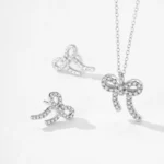 Twisted Bowknot Pendant Necklace 925 Sterling Silver