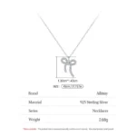 Twisted Bowknot Pendant Necklace 925 Sterling Silver