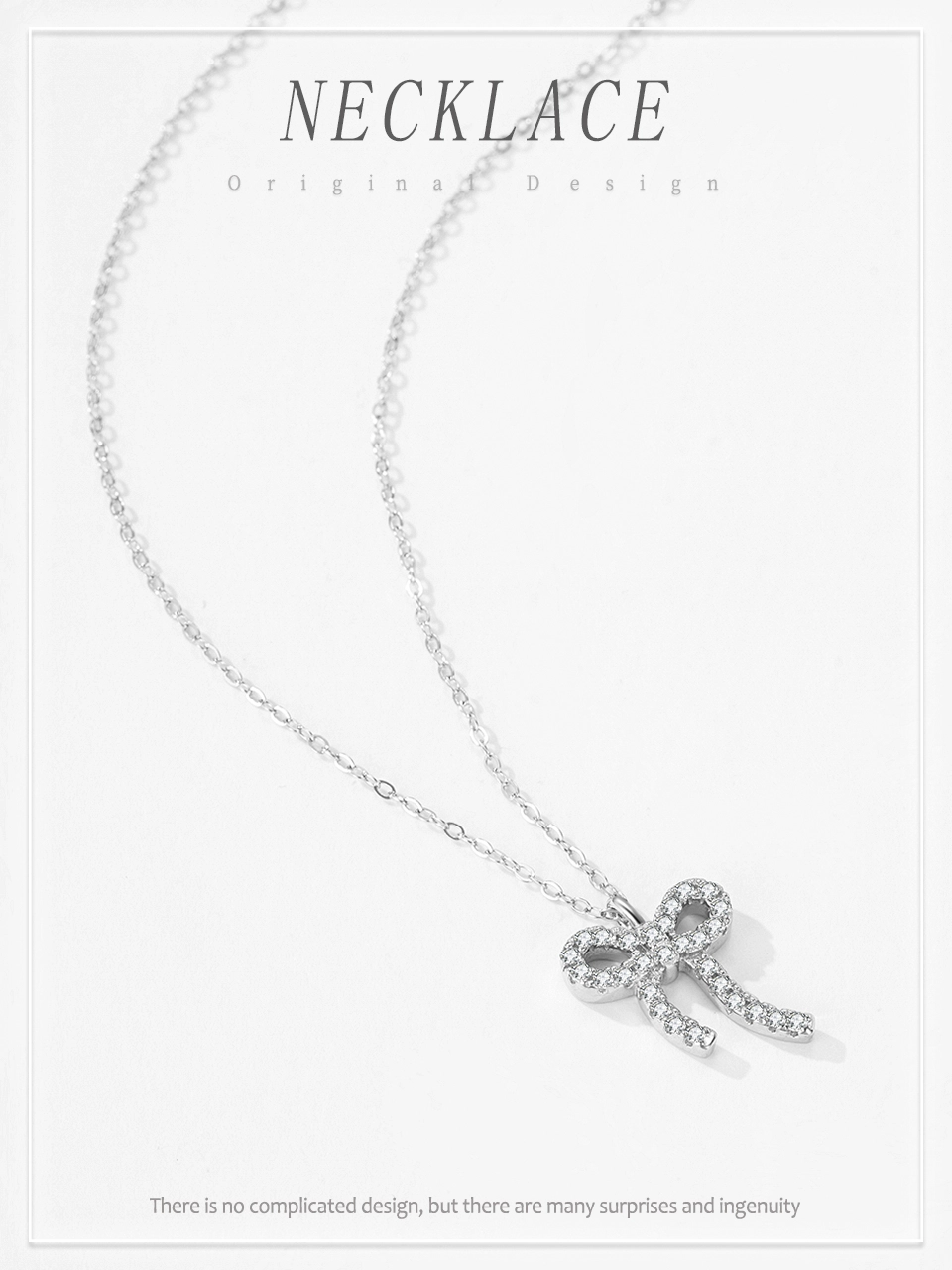 Twisted Bowknot Pendant Necklace 925 Sterling Silver
